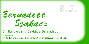 bernadett szakacs business card